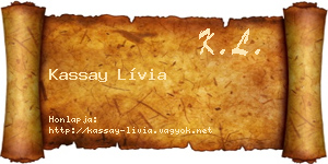 Kassay Lívia névjegykártya